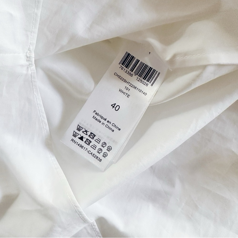 NEW See By Chloe Women’s White Cotton Poplin Short Sleeve Blouse Top Size 8 - Picture 8 of 9